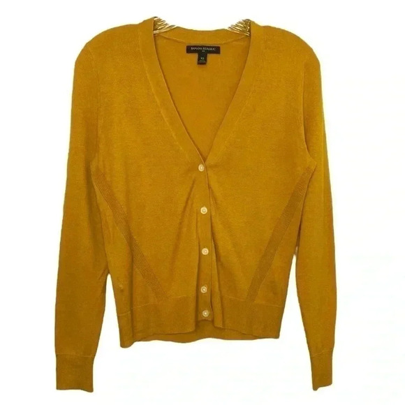 Banana Republic Yellow Forever V-Neck Cardigan - Picture 1 of 4